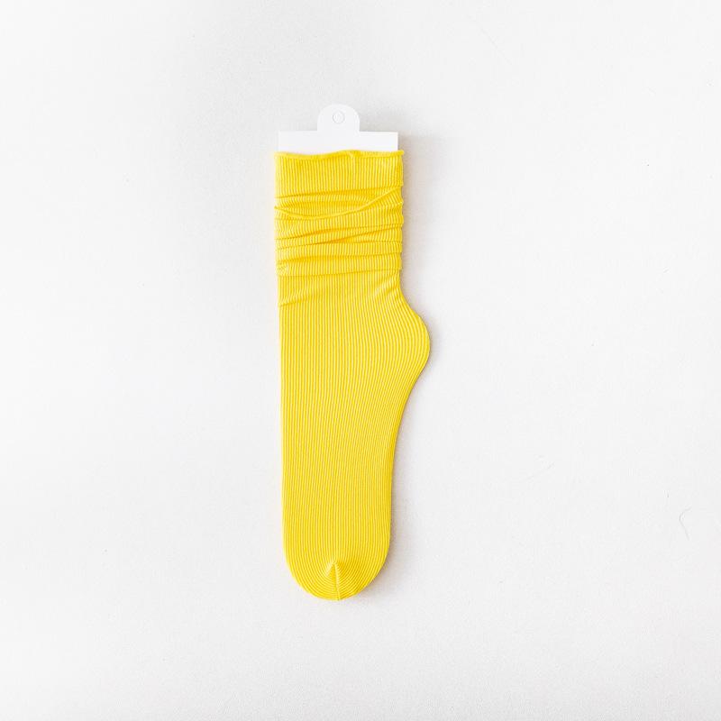 Frauen Damen Eis Seide Socken Sommer Ultra Dünne Kühle Socken Süßigkeiten Süße Atmungsaktive Socken Calcetines De Mujer Femmes Chaussettes gelb