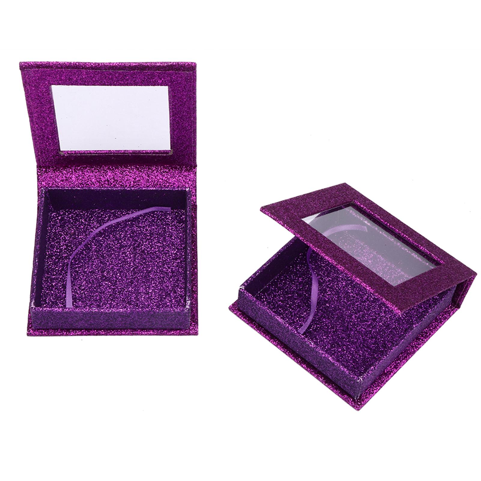 2 Stück Magnetische Aufbewahrungsbox für falsche Wimpern Quadratische Aufbewahrungsbox für falsche Wimpern Lila
