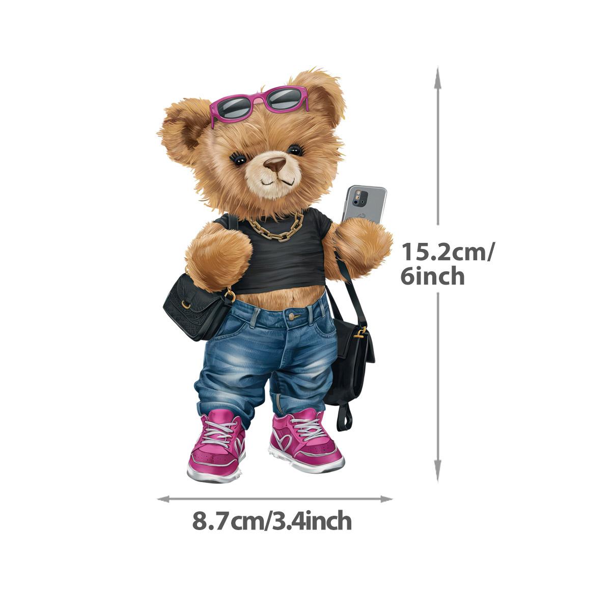Mittelgroßer Bär zum Aufbügeln, Vinyl, Thermopresse, A-Level, waschbar, zum Selbermachen, Hoodies, Tops, Aufnäher, Bügelbild, Kinderkleidung