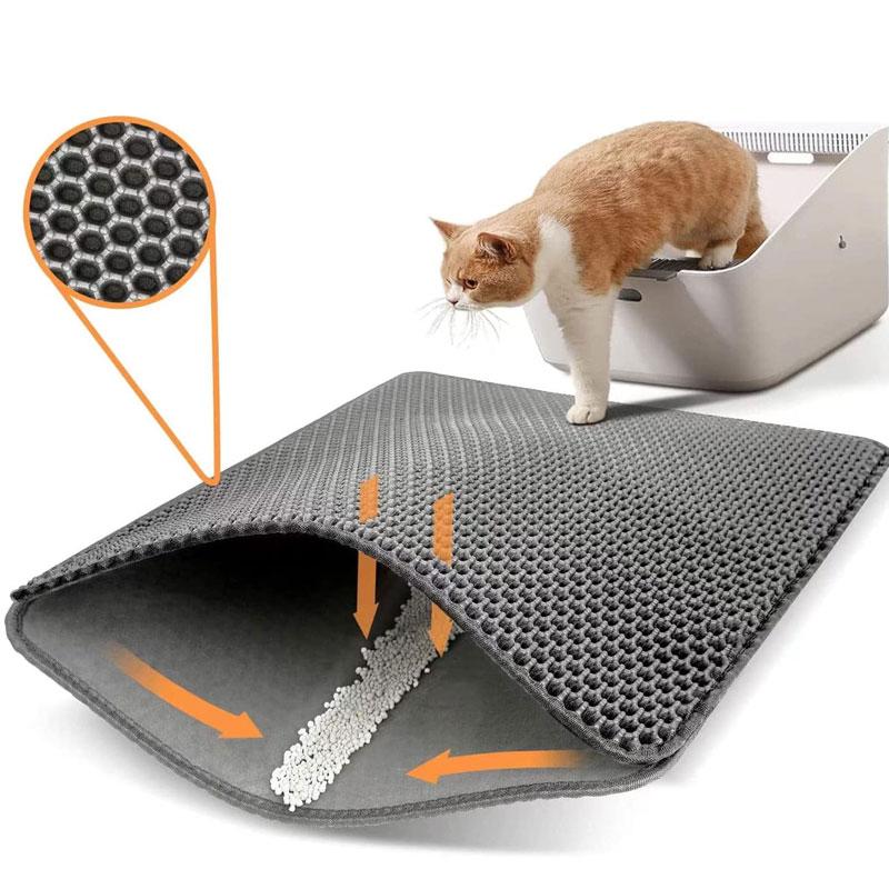 Katzenstreumatte für Haustiere, wasserdicht, doppellagig, zum Auffangen von Katzenstreu, Katzentoilettenmatte, Reinigungsunterlage, Produkte für Katzenzubehör XS-30x30cm