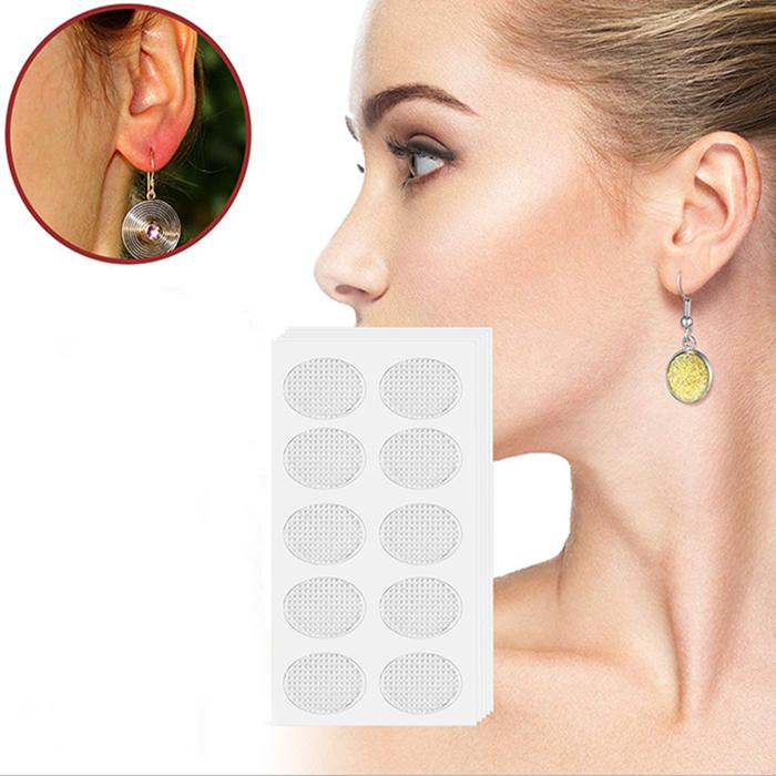 Ohrlift-Aufkleber, Ohrläppchen-Patch, Ohrringe unterstützen den unsichtbaren Ohrringschutz für Frauen und lindern die Belastung durch schwere Ohrringe 100Pcs(10 sheets)
