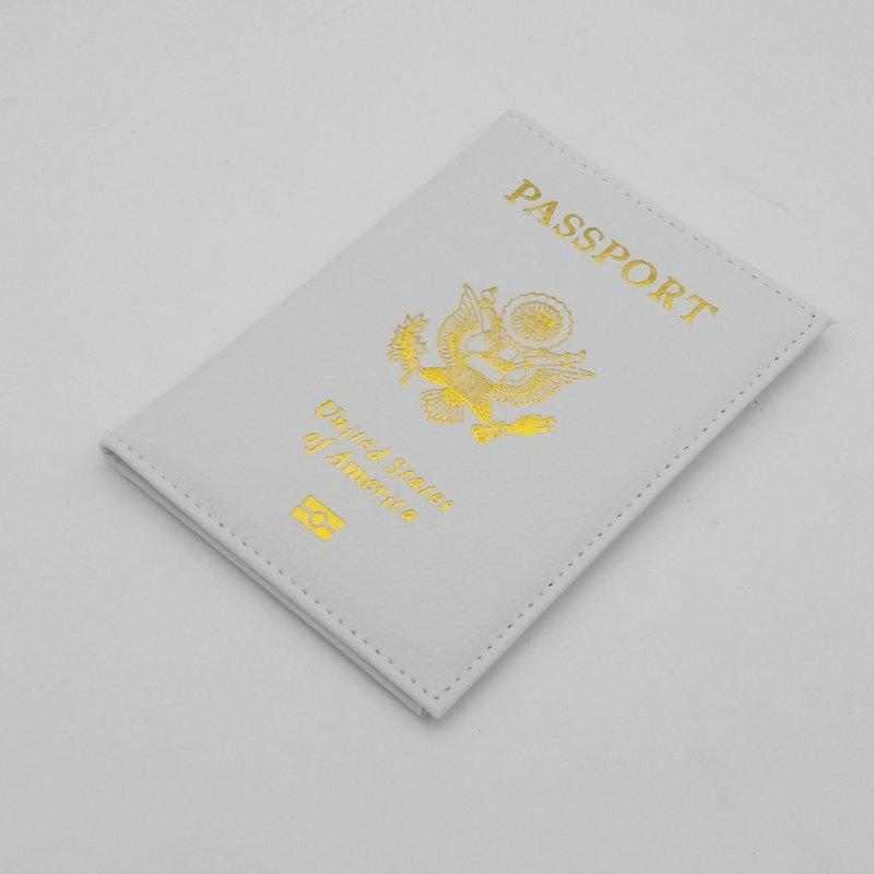 Personalisierte Leder USA Passhülle Personalisierter Reisepasshalter Amerikanische Geldbörse Hüllen für Reisepässe Mädchen Amerika weiß