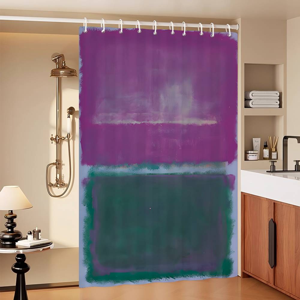 Mark Rothko Klassisch Vintage 1-teiliges Muster Duschvorhang Plus Haken Wasserdicht Maschinenwaschbar Polyesterstoff Abstrakt 90x180 cm