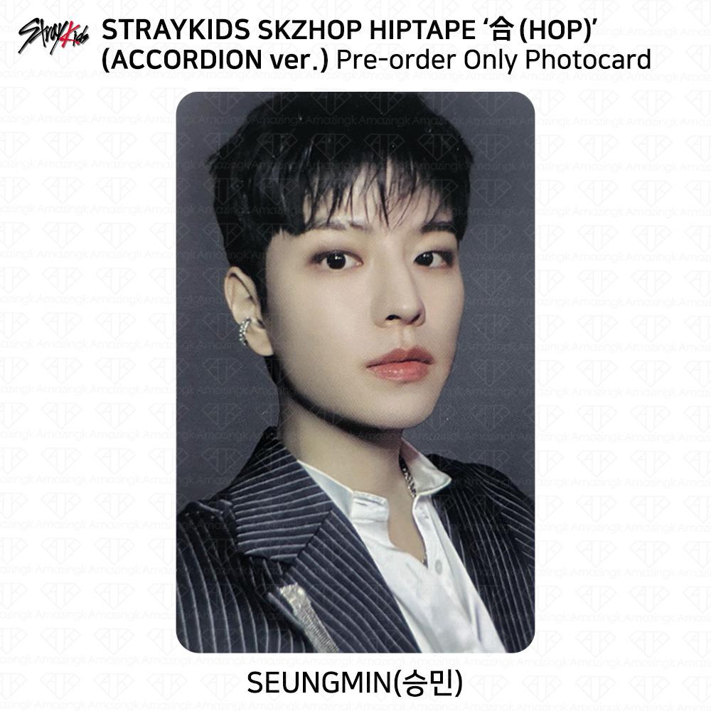 Stray Kids SKZHOP HIPTAPE HOP Akkordeon Offizielle Fotokarteneinheit Monochrom Seungmin- Accordion ver#1