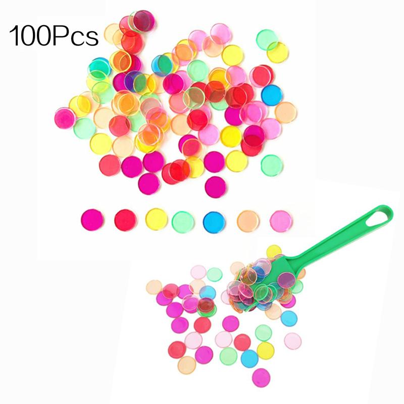 100 stücke Montessori Farbe Kognitive Mathematik Lernen Bildung Spielzeug Für Kinder Magnetische Stick Mit Kunststoff Münze Klassenzimmer Liefert MYY 100Pcs Coin Stick