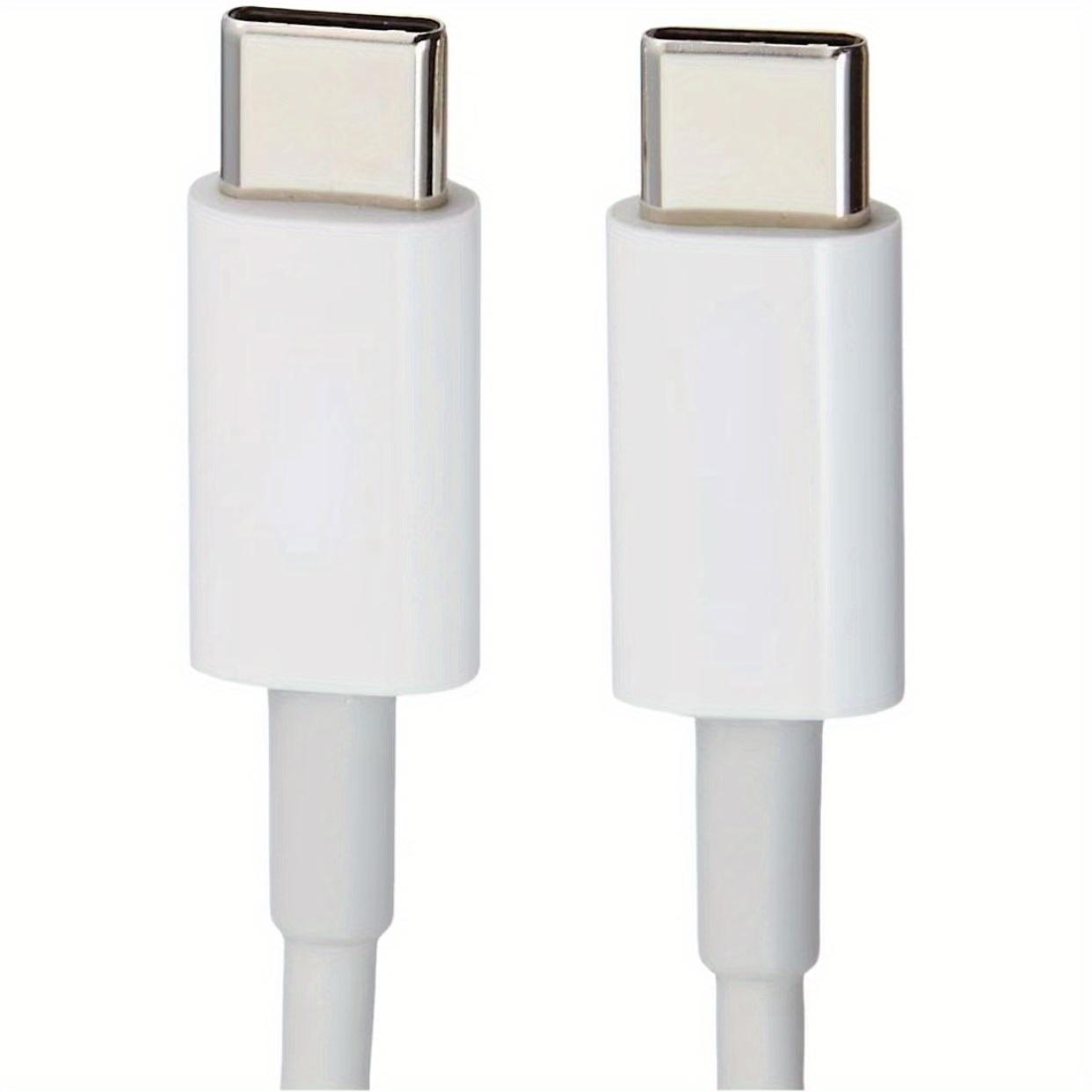 USB-C-auf-USB-C-Schnellladekabel, 60-W-Typ-C-Kabel, für iPhone 15, iPad, Samsung Galaxy, Tablets, Laptops, 3,3 Fuß/6,6 Fuß. 1M-1pck weiß