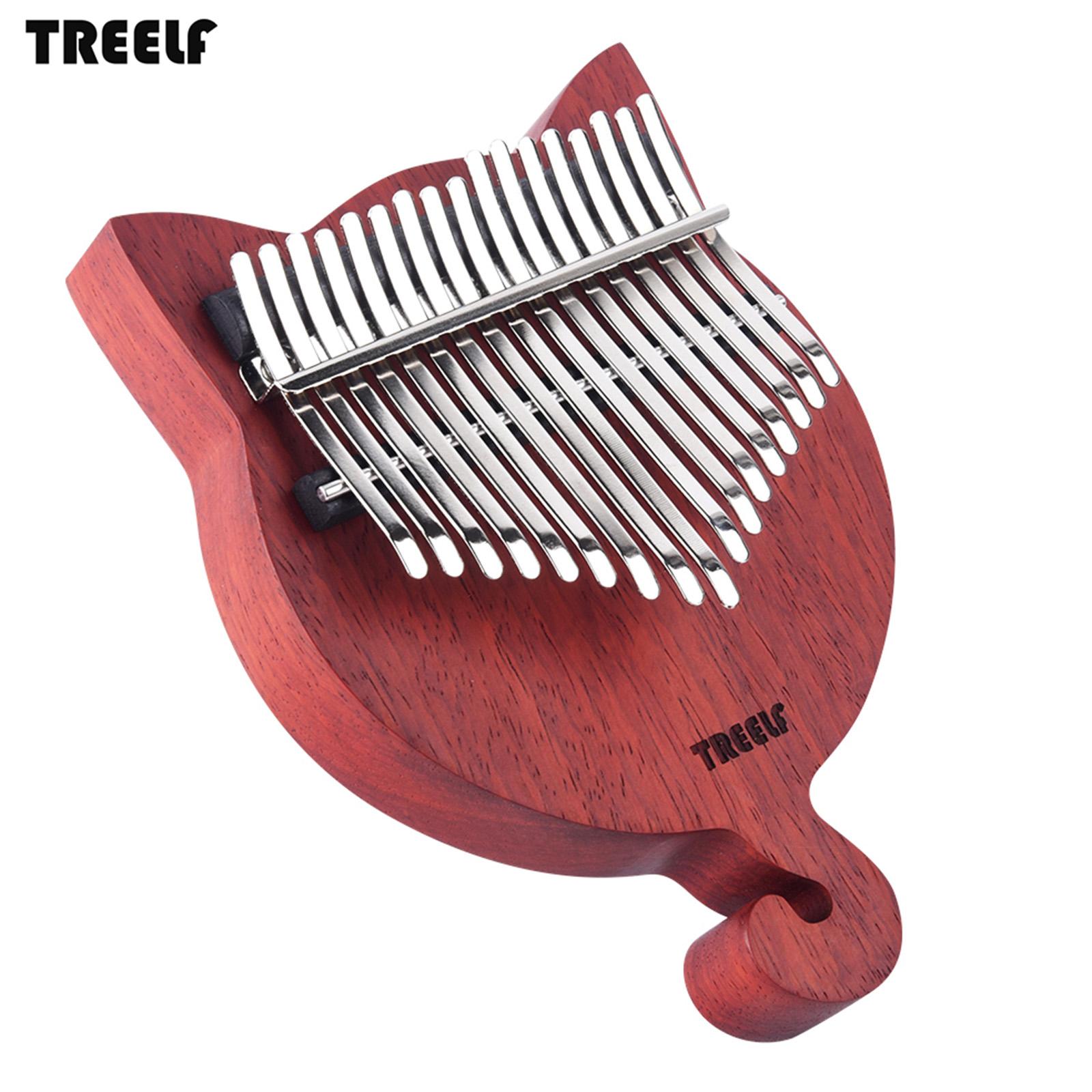 TREELF TF-17CAT 17 Tasten Kalimba Massivholz Daumen Klavier Finger Klavier Finger Precussion mit Skala Reddish brown