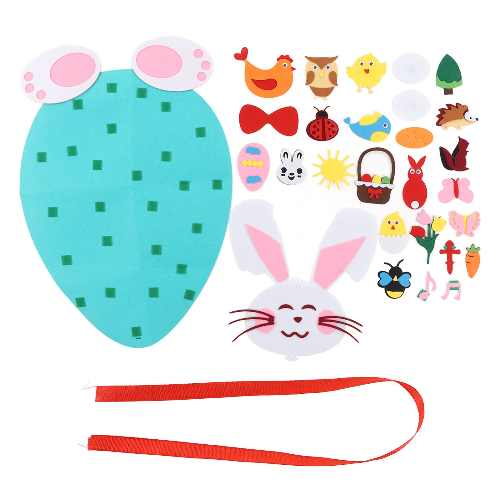 Kleinkind DIY Filz Kaninchen Set Wandbehang Hasen Bastelarbeiten Ornamente für Heim Party Dekoration