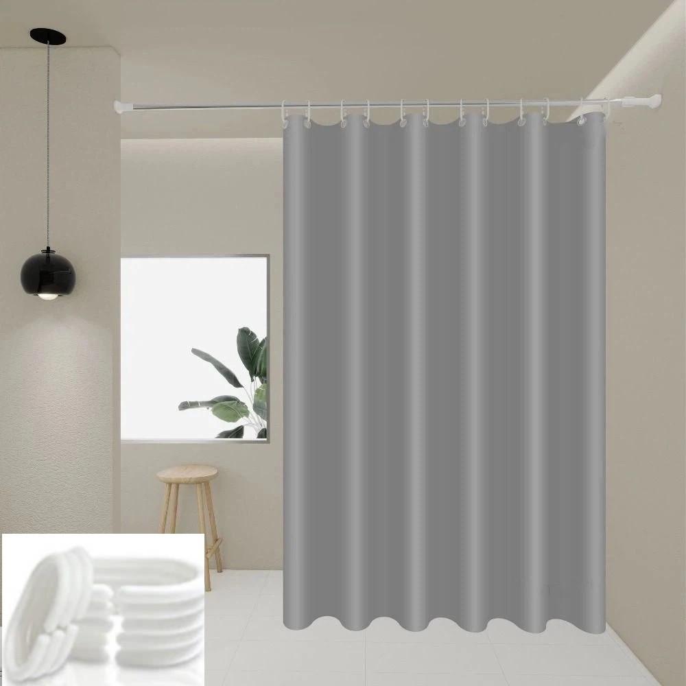 Einfarbiger Badevorhang Weißer Duschvorhang Leichter Duschvorhang Badewanne 120x180cm grau