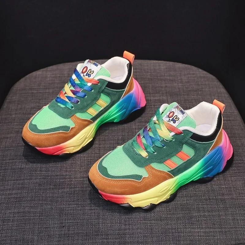 Sneakers Tennis Mehrfarbig Sportschuhe Damen Plateau Leicht Vulkanisiert Damen Laufschuhe Freizeit Modisch Damen 41