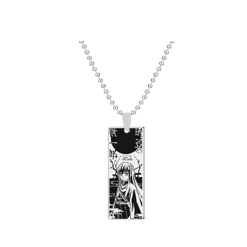 Anime Dämon Slayer: Kimetsu keine Yaiba Halskette aus Edelstahl Figur Anhänger Schmuck für Männer Frauen Cosplay Schmuck Zubehör