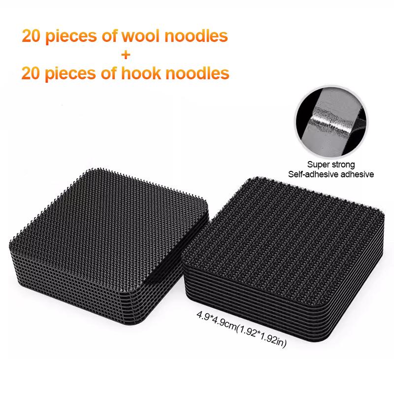 SEAMETAL Auto-Matten-Befestigungsaufkleber, universelle selbstklebende Befestigungsklammern für Auto-Fußmatten, Klebeband für BMW X3 X5 Mercedes Benz 20pcs schwarz