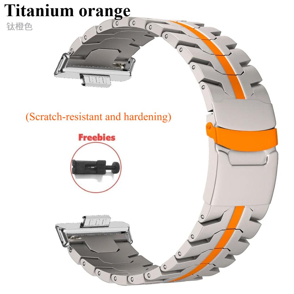 Luxus Titanarmband für Huawei Watch Fit4Pro/Fit4/Fit3 Herren Business Legierungsarmband für HUAWEI WATCH FIT4 FIT3 Armband Correa Huawei Fit 4 Pro white