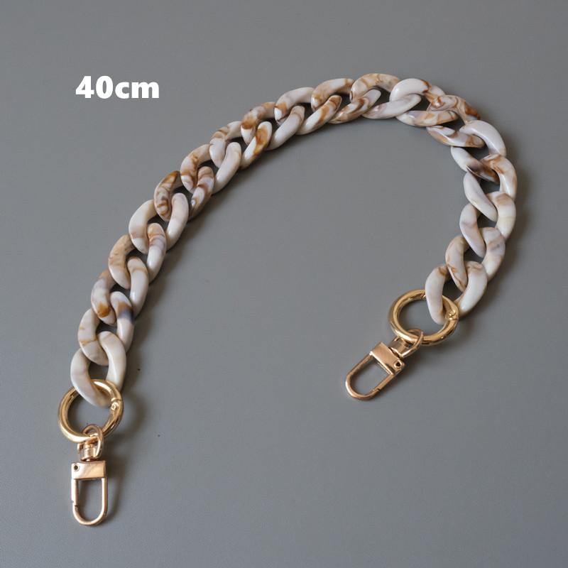 Neue Mode Frau Tasche Zubehör Abnehmbare Teile Ersatz Kette Beige Harz Luxus Strap Frauen Acryl Schulter Griff Kette 40CM