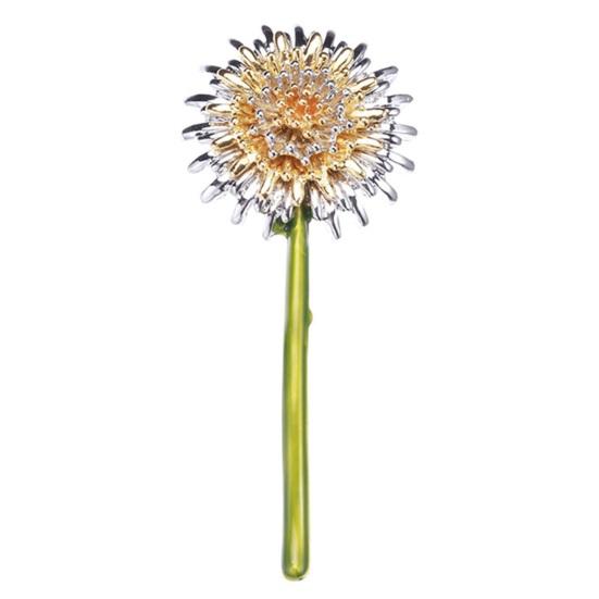 Elegante Löwenzahnform Brosche Lebendiges Aussehen Anstecknadel Kreativer Hut Schal Schal Emaille gelb