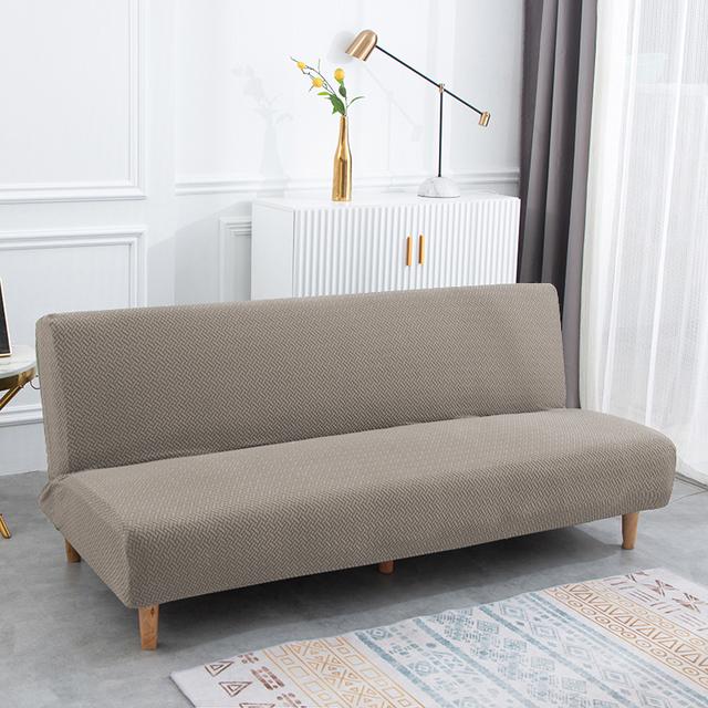 2022 neue Jacquard Sofa Bett Abdeckung Stretch Sofa Abdeckung Ohne Armlehnen Non-Slip Gerade Sofa Schonbezug Für Wohnzimmer Hause hotel S Size 120-155CM gray