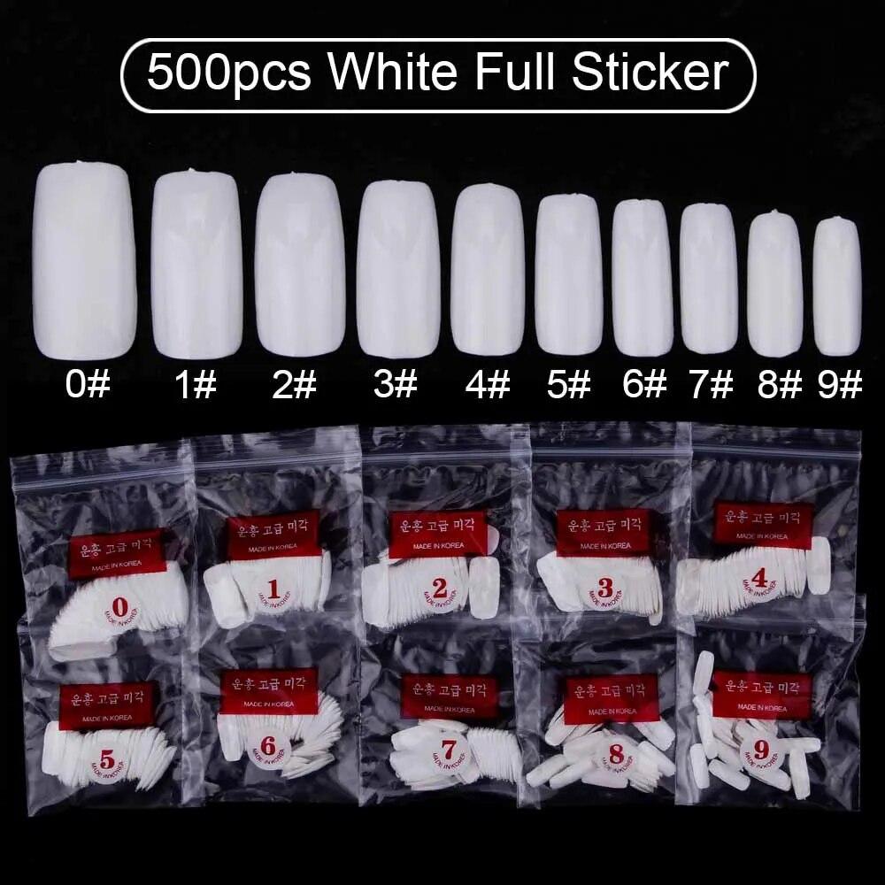 500 Teile/beutel Falsche Nagel Tipps Acryl Praxis Nagel Kapseln Künstliche Nägel Weiche Gel Volle Abdeckung Sarg Nagel Tipps Maniküre Werkzeuge Full Sticker