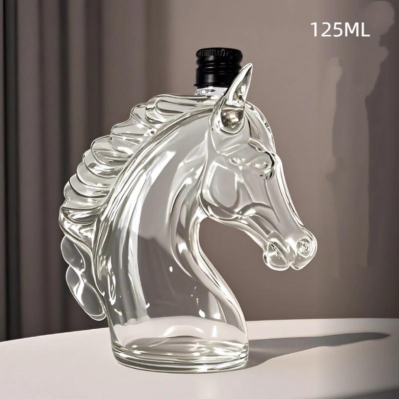 Whiskyflasche Gravierte Pferdekopfform Glasdekanter Für Whisky Bourbon Brandy Einzigartige Likörflasche Geschenk Für Whisky-Liebhaber