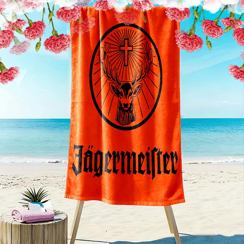 Jägermeister Splash: Kräftiges Lebendiges Strandtuch Strandtuch für Urlaubsfotos Outdoor-Camping schnelltrocknendes Badetuch Meeresufer Außenpooltuch 80cmx160cm(31x63inch)