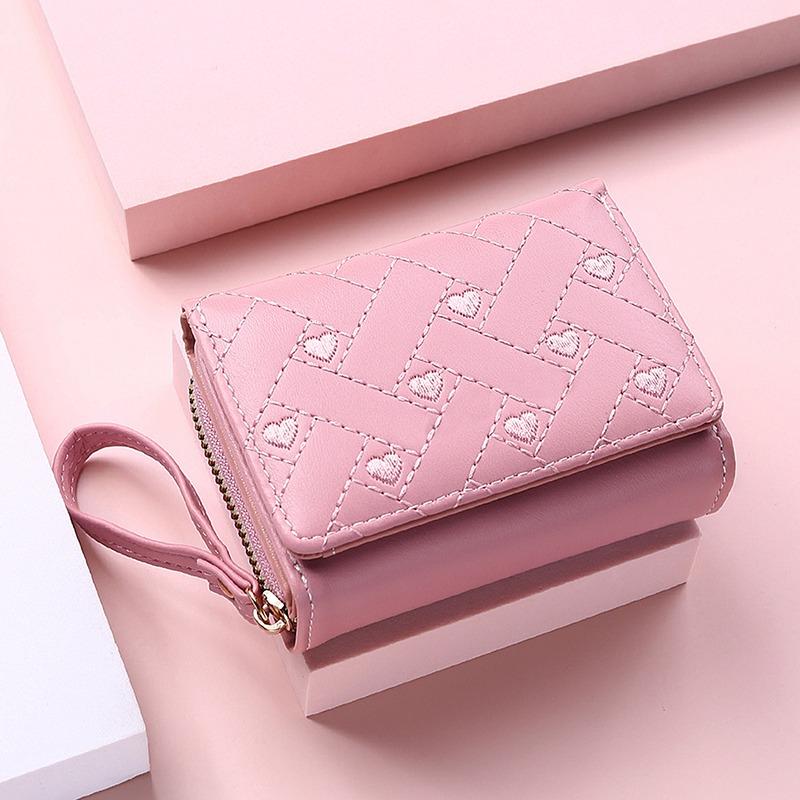 Geldbörsen für Frauen Kawaii Süßes Portemonnaie Luxus Designer Damen Portemonnaie Rosa Geldbörse Damen Portemonnaie Kleine Damen Leder Portemonnaie Geldbörse rosa