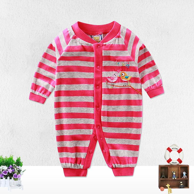 Neugeborene Mädchen Jungen Säuglingskleidung Samt Gestreifter Knopf Winter Frühling Einteiliges Kind Langarm Kinderbekleidung Aapparel 3M 68 rot