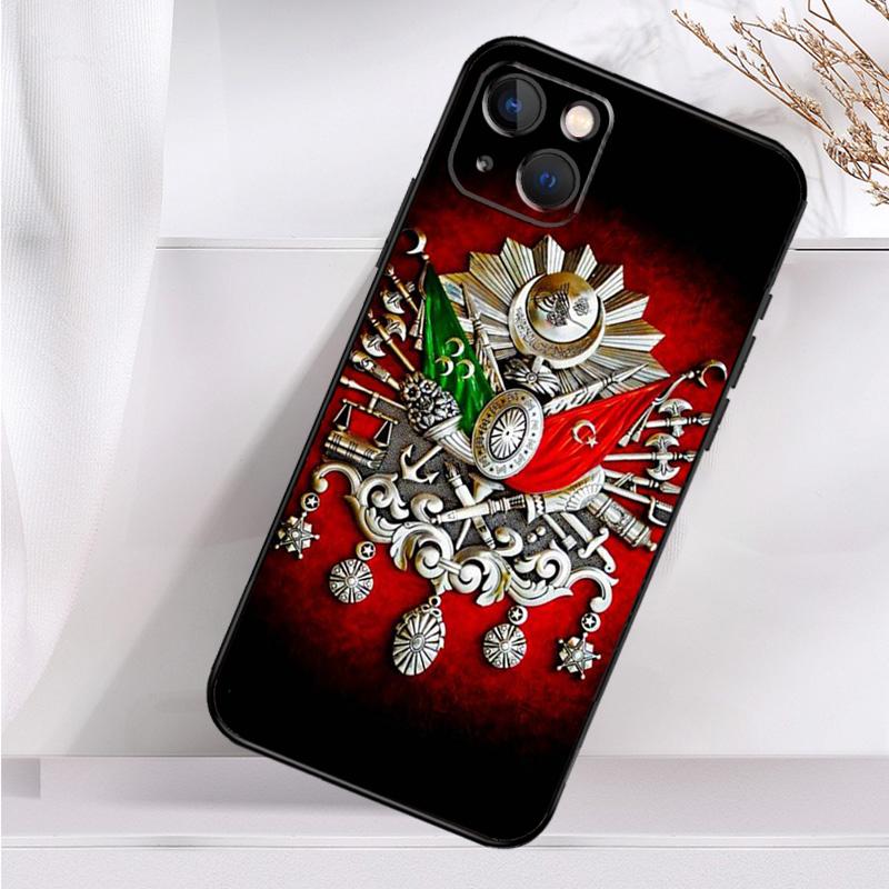 Osmanisches Reich Wappen Hülle für iPhone 14 16 15 Pro Max 11 12 13 Mini 7 8 Plus X XR XS MAX Weiche stoßfeste Hülle iPhone 15 Plus