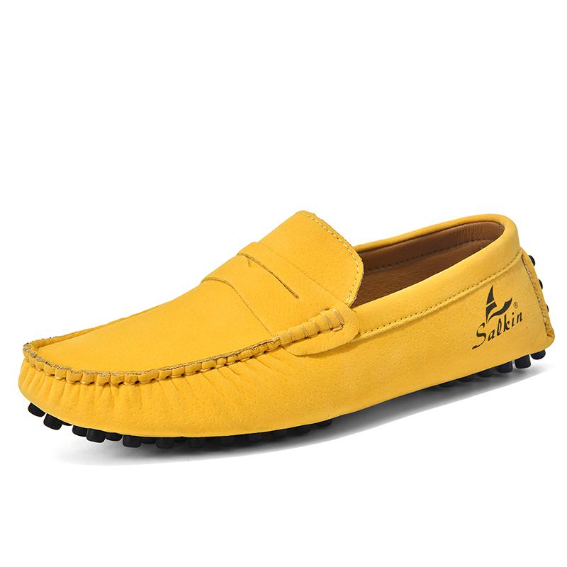 Plus Größe Wildleder Schuhe Männer Müßiggänger Bequeme Casual Schuhe Männer Fahren Schuhe Mokassins Männer Wohnungen Schuhe 46 gelb