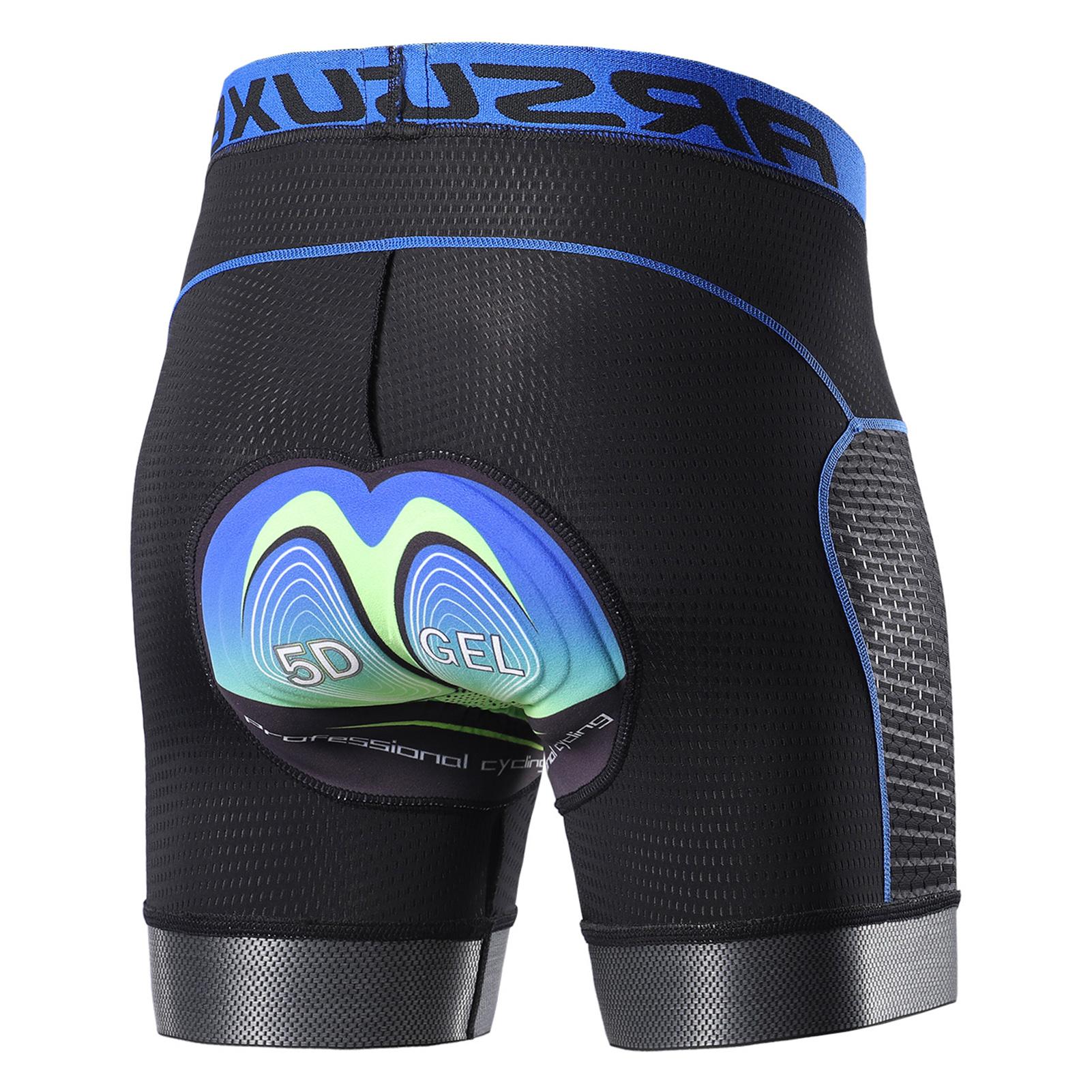 Arsuxeo Herren Fahrrad-Unterwäsche, Shorts, 5D-Gel-gepolstert, schnell trocknend, MTB, Fahrrad, Reitshorts XXL blau