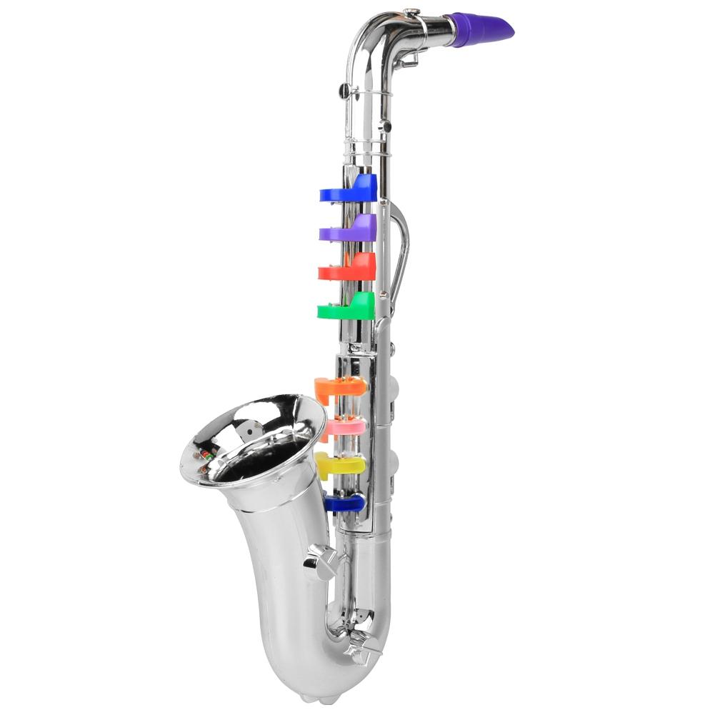 Kunststoff Kinder Saxophon Spielzeug Mini Saxophon Sax Kinder Musical Instrument Spielzeug Geschenk Silber silber