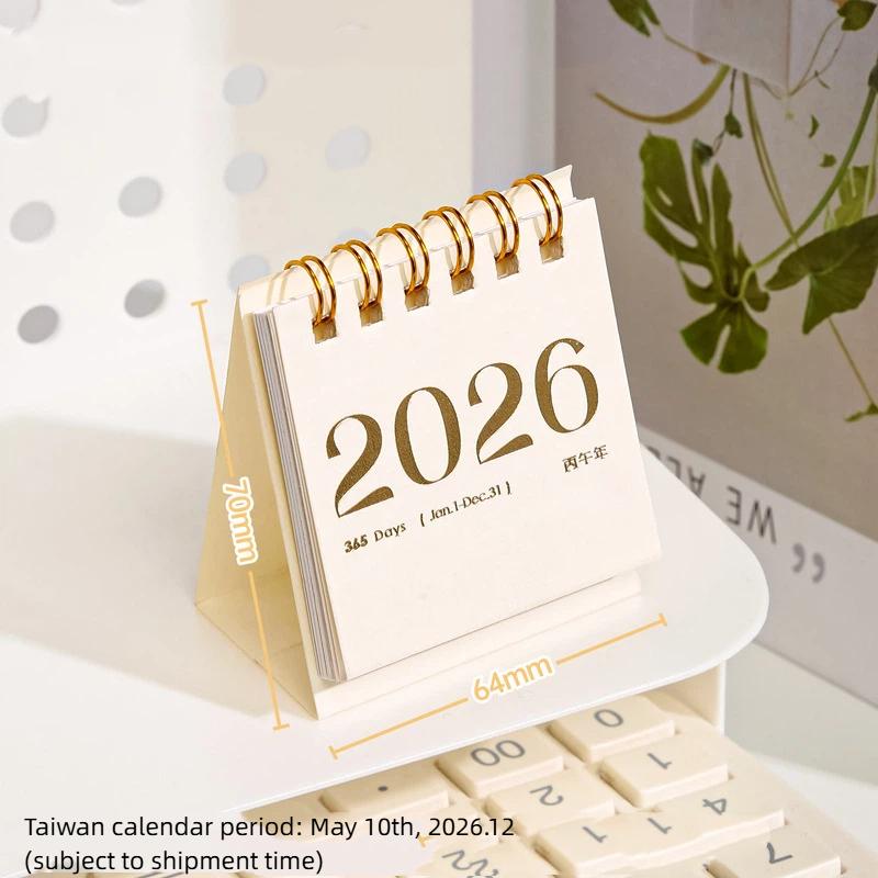 2026 Mini Kleiner Schreibtischkalender Desktop-Ornament Kalenderbuch Kreativer Einfacher Planer Desktop Büro Schreibwaren Jahresgeschenke