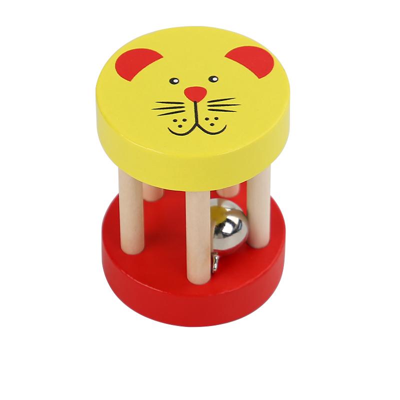 Kinder Cartoon Holz Kastagnetten Glocken Musikinstrumente Baby Klapper Griff Musikinstrumente Spielzeug Lernspielzeug Für Kinder