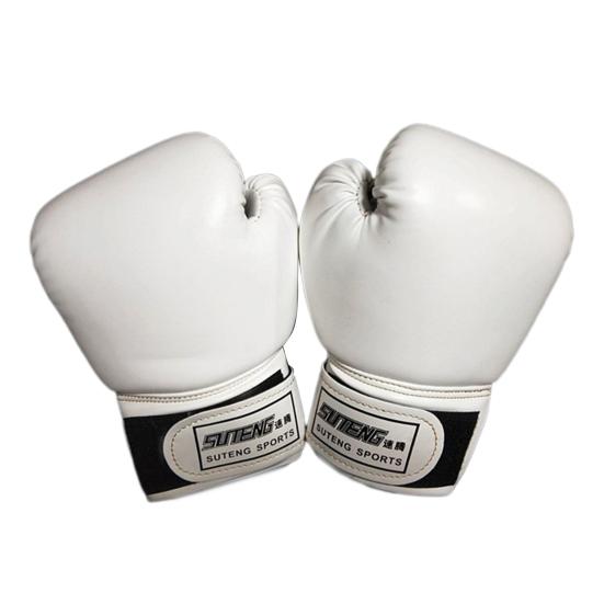 1 Paar Unisex Kinder Boxhandschuhe Kunstleder Jugend Boxsack Kickboxen Muay Thai Handschuhe Training Sparring Handschuhe weiß