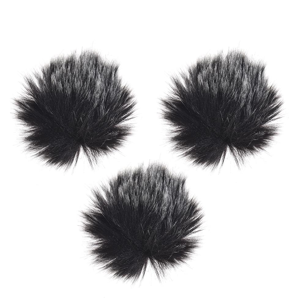 Pelziger Outdoor-Mikrofon-Windschutzscheiben-Muff, Mini-Revers-Lavalier-Mikrofon-Windschutzscheibe 3 pcs