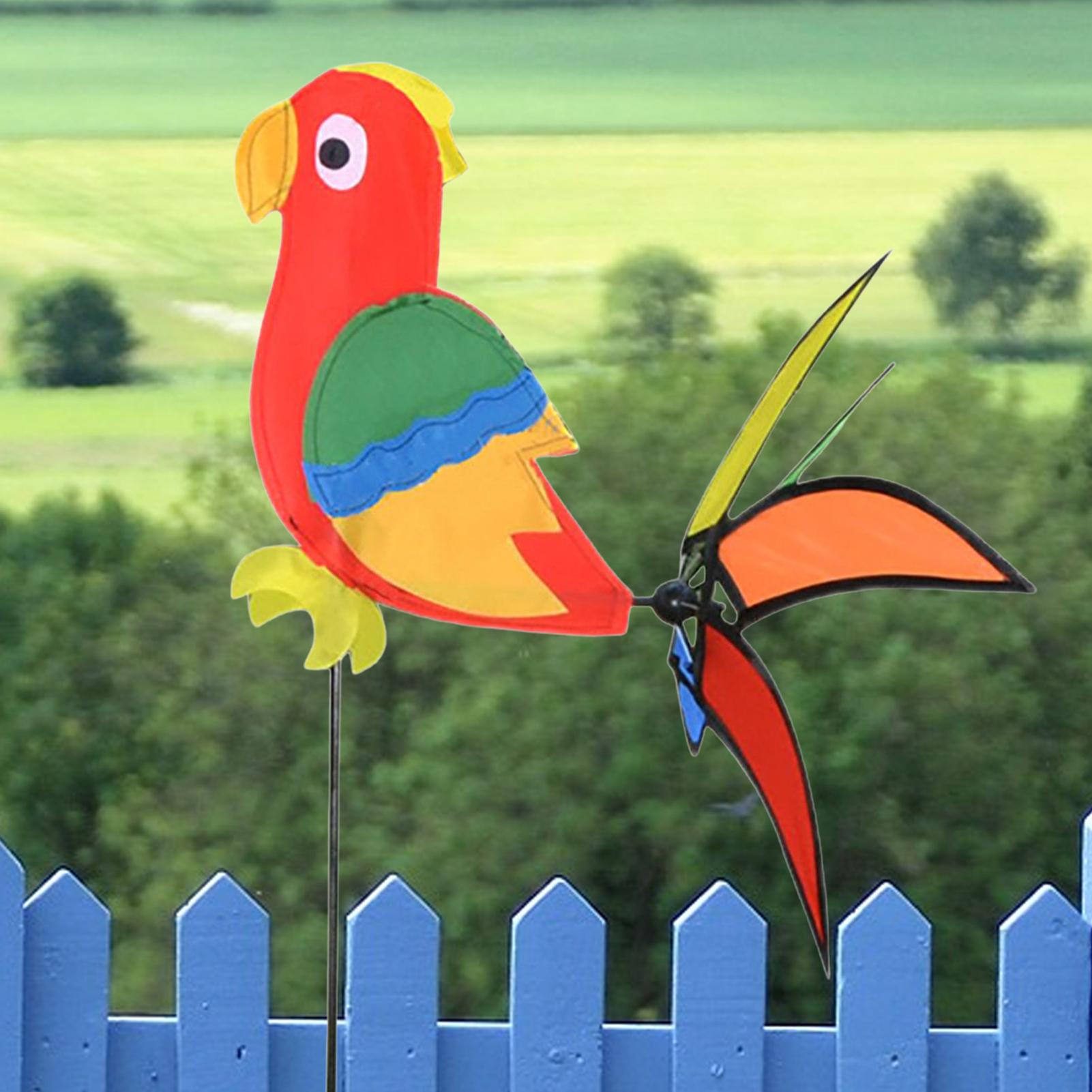 Garten Windräder PVC Papageienförmiger Windspinner für Garten Wetterfeste Windräder Stäbe für Rasen Hof Terrasse CN