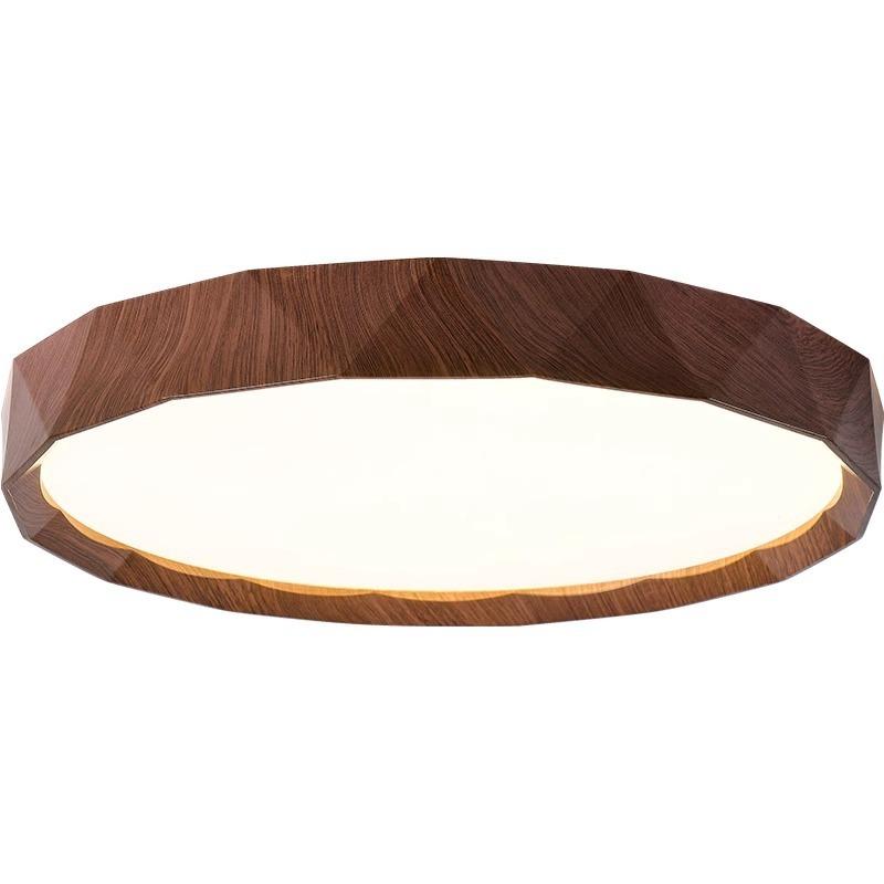 Kreisförmige LED-Deckenleuchte, moderne, einfache Walnussholzmaserung, dekoratives Licht, Wohnzimmer, Schlafzimmer, Balkon, Deckenleuchte Diameter -40cm brown