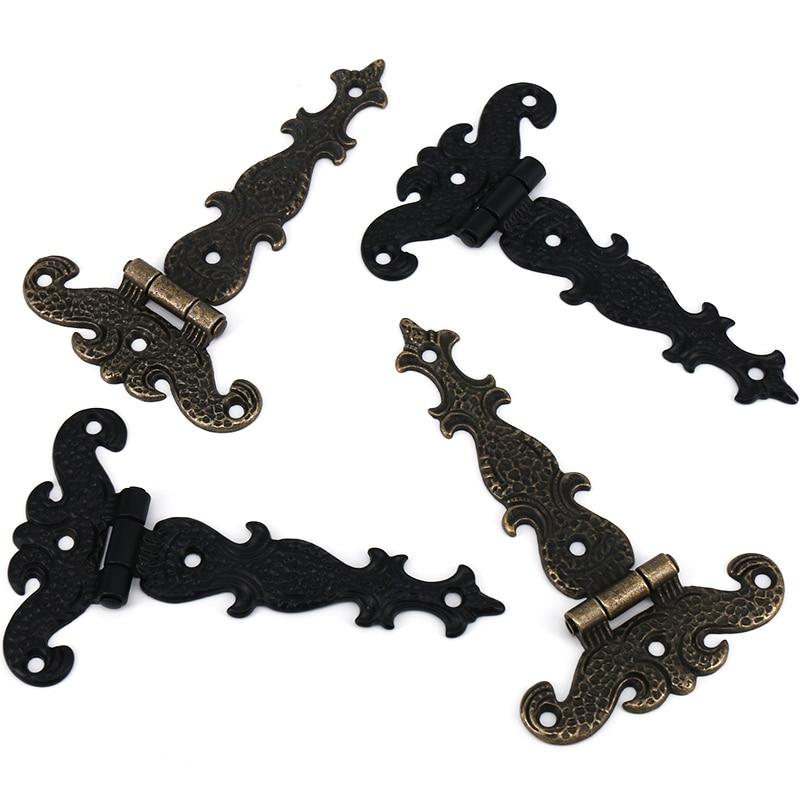 2 Stücke 113*69mm Antike Bronze/Schwarz Scharnier für Windows Schrank Schrank Kleiderschrank Türen Holzkisten Schmuck Fall Brust bronze