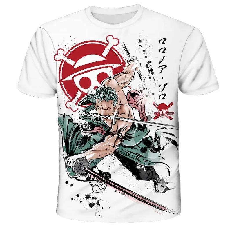 Mode Kid Anime One Piece Luffy T-Shirt Jungen Kleidung Kinder Jungen T-Shirt Kinder T-Shirt Sommer Kurzarm Tops Tees M gray