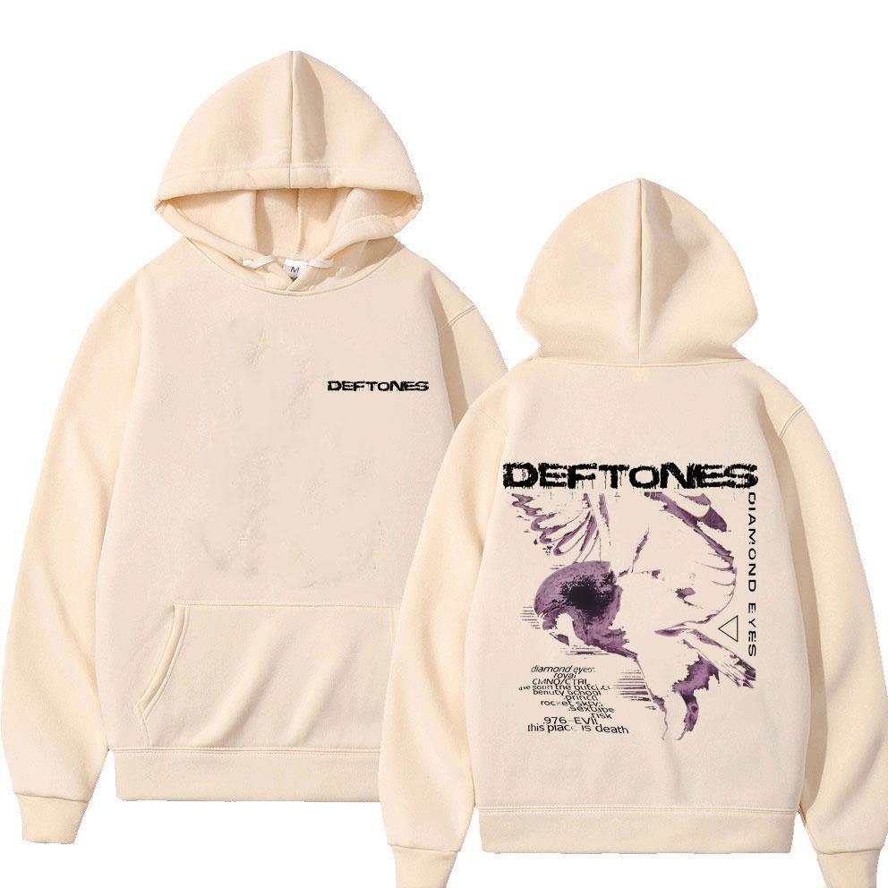 Deftones Diamond Eyes Album Grafik Hoodie Herren Damen Retro Gothic Rock Streetwear Männlich Lässig Fleece Baumwolle Übergroße Hoodies 3XL khaki