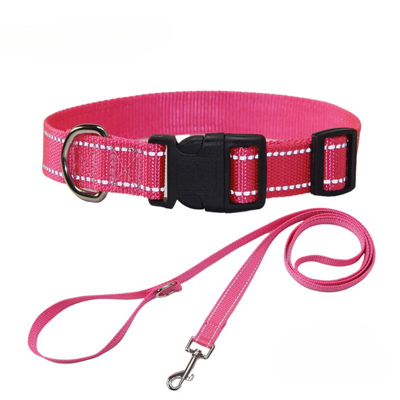 Set aus Hundehalsband und Leine aus Nylon, Haustierhalsbänder und Leine für kleine, mittelgroße und große Hunde, Hundezubehör für kleine Hunde XS 1.5(19-28CM)