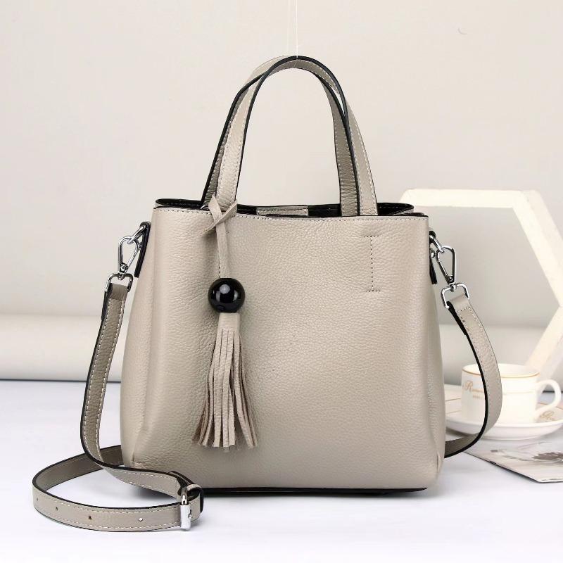 Echtes Leder Damen Tasche Umhängetasche Qualität Premium Handtasche Handtasche Schulter Mode Rindsleder Eimer Tasche One Size