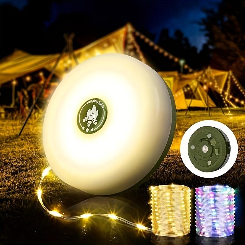 Camping Lichterkette, 4-in-1 verbesserte Outdoor-Lichterkette mit 8 Beleuchtungsmodi, USB-Aufladung - Tragbare RGB Camping-Lichterkette für Camping 10m