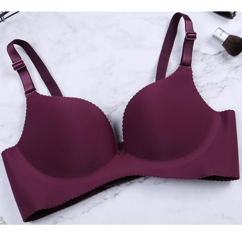 Sexy Deep V Low Cut Push Up Damen Dessous BH Rückenfreie Unterwäsche Plunge Sexy BHs 70B violett