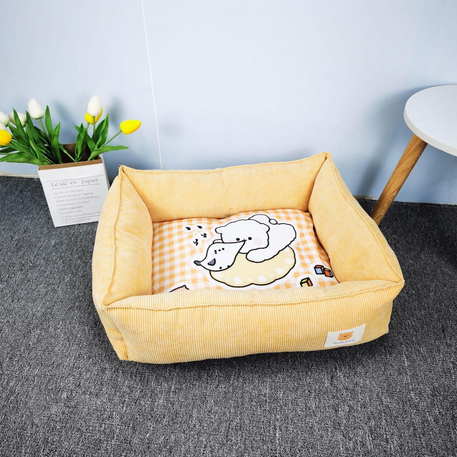 Stoff Haustier Sofa Haustierstreu Bedruckt Warm Katzenstreu Hundestreu Haustierbett Kratzfest Cartoon Haustierstreu 40*50CM