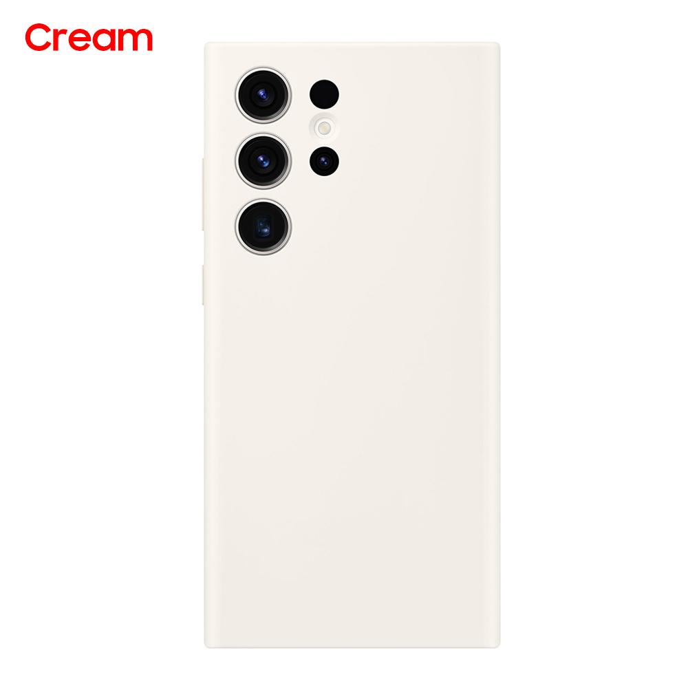 Samsung Original Silikon Handyhülle für Samsung Galaxy S23 Ultra S23Ultra Vollschutz Handyhülle creme