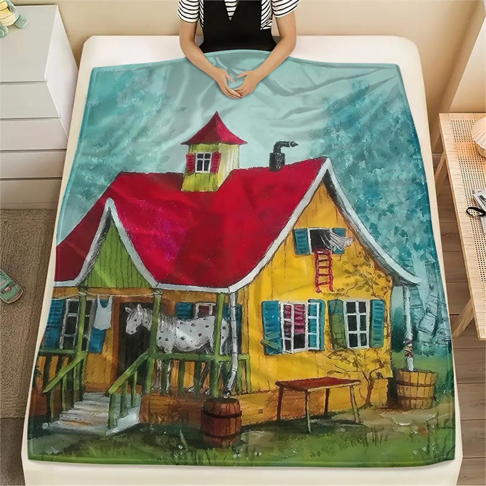 1 Stück Pippi Langstrumpf Motiv Flanelldecke, Hohe Qualität für alle Jahreszeiten, Heimdekoration, Wärme und Komfort, Perfekt für Weihnachtsgeschenke 150cm x 200cm
