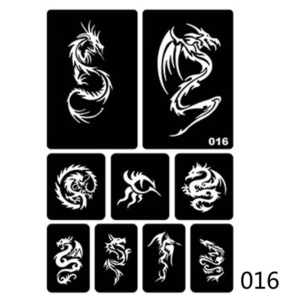 40 kleine Airbrush-Tattoo-Schablonen für Frauen und Kinder, Zeichnungsvorlage, Henna-Tattoo-Schablone zum Malen von Glitzer-Tattoos 16#