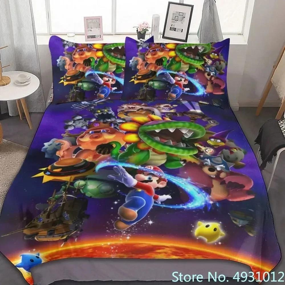 Gemütliches Baby-Bettwäsche-Set Mit Anime Super Mario Anime 3D Bettbezug Für Kind Kinder Jugendliche Erwachsene Heimtextilien Bettdeckenbezug AU Single(140*210cm)3pcs