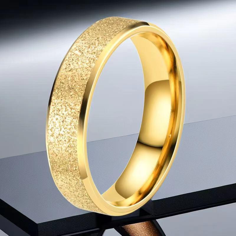 Damenring aus Edelstahl, mattiertes Titan - Leichter Luxus, nicht verblassend, Nischen-INS-Stil Modeschmuck. Size 11