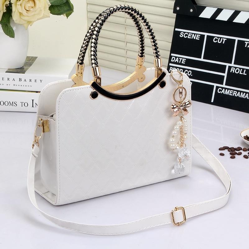 WTEMPO Damen Handtaschen Mode Damen Umhängetasche Große Kapazität Anhänger Umhängetasche weiß