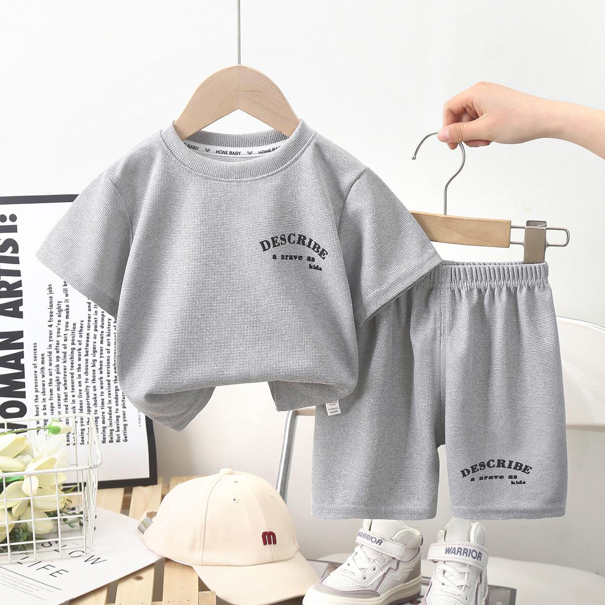 Kinder kurzarm anzüge sommer jungen kleidung mädchen shorts kleidung t-shirts baby sommer kleidung kinder kleidung 120